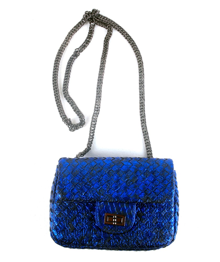 Blue Metalic Small Shoulder Bag