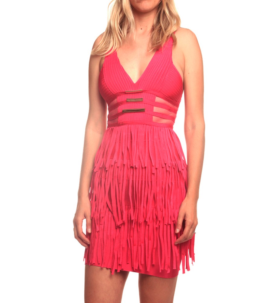 Frilly Fuschia Bandage Dress