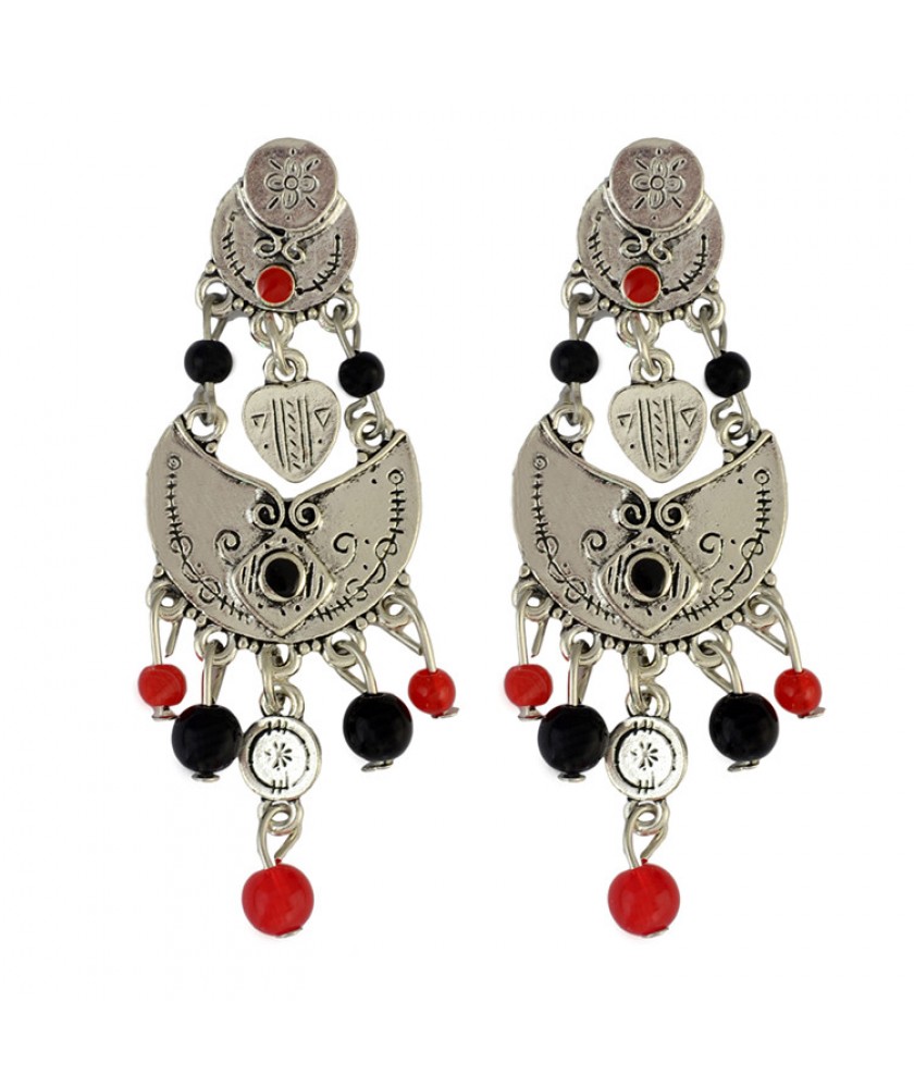 Ethnic silver earrings
